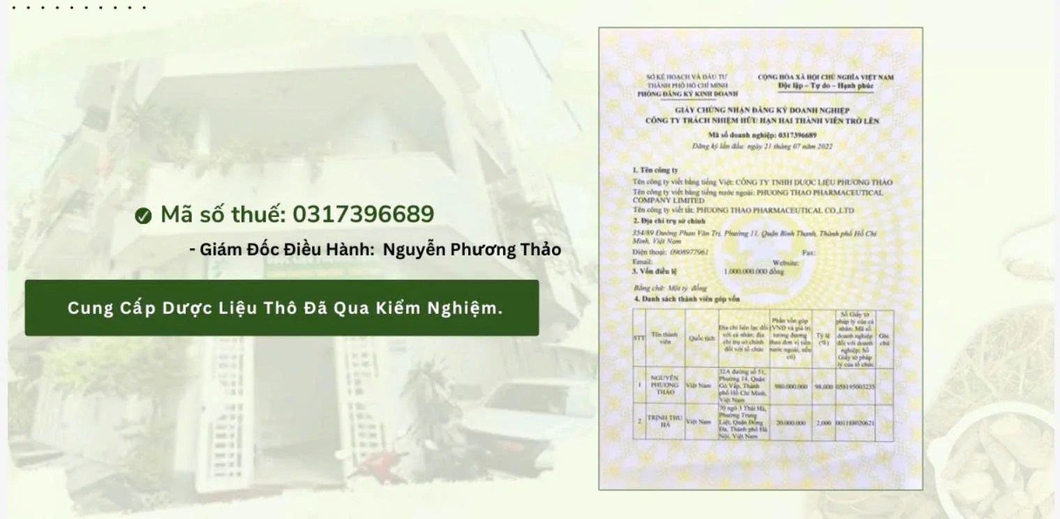 Thông tin pháp lý Dược Liệu Phương Thảo